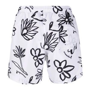 Jacquemus Le Maillot Peinture Swim Shorts With Floral Print In White